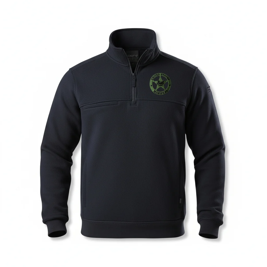 5.11 EMB USMS STAR OD/BLACK REV FLAG OD/BLACK JOB SHIRT 1/4 ZIP 2.0-72534 - Image 4