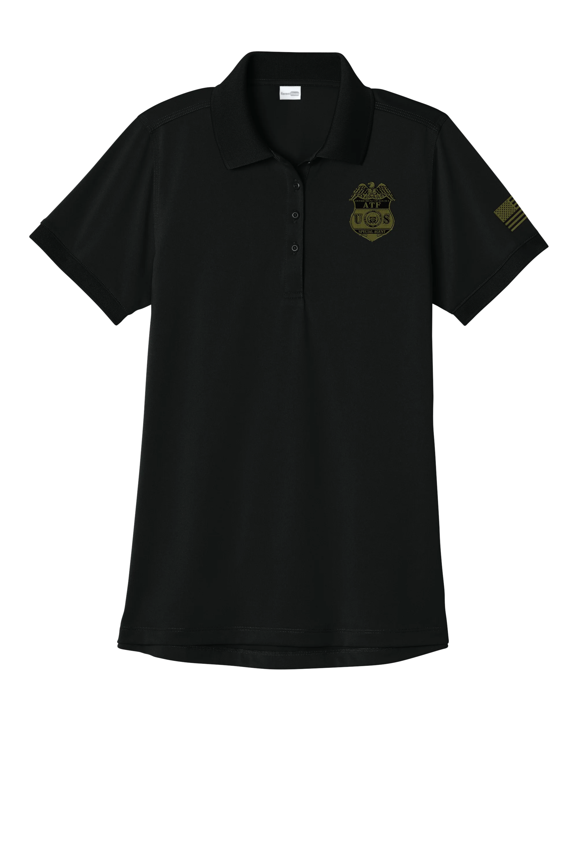 ATF CS451 BLACK LADIES WORKWEAR PRO POLO