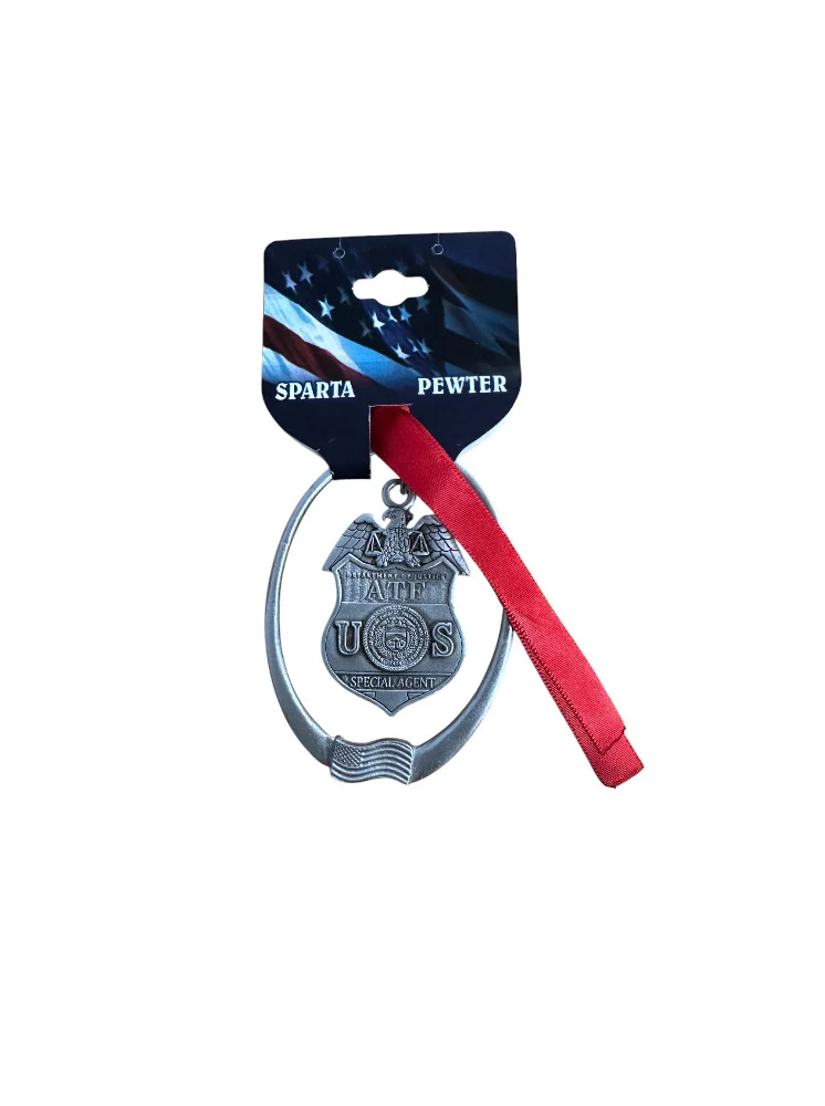 ATF SPECIAL AGENT PEWTER CHRISTMAS ORNAMENT