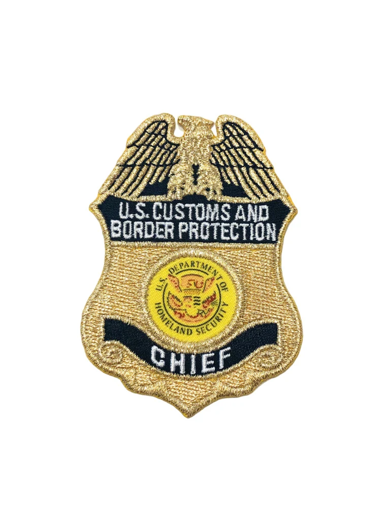 CBP CHIEF METALLIC GOLD BADGE PATCH