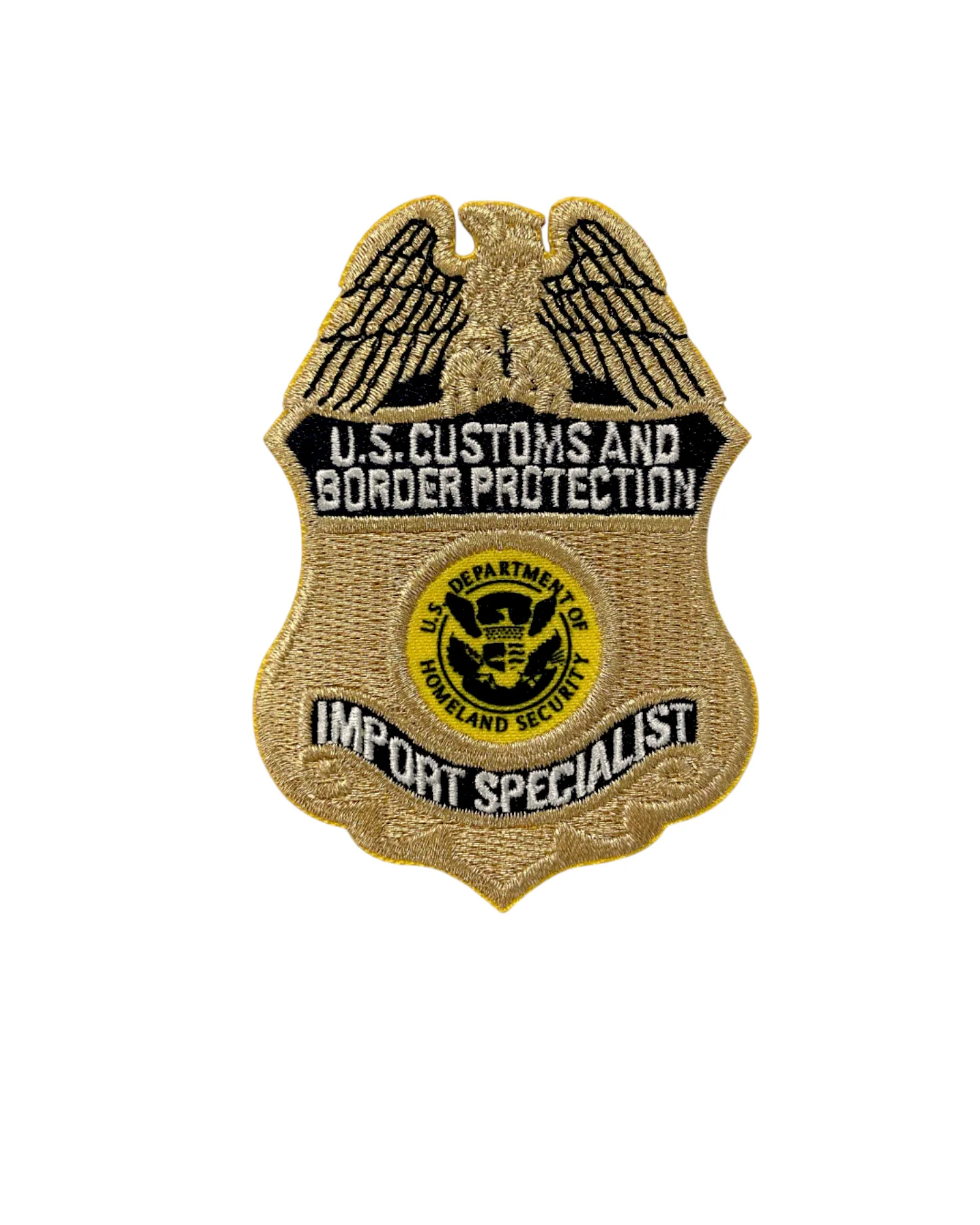 CBP IMPORT SPECIALIST METALLIC GOLD BADGE PATCH - Image 2