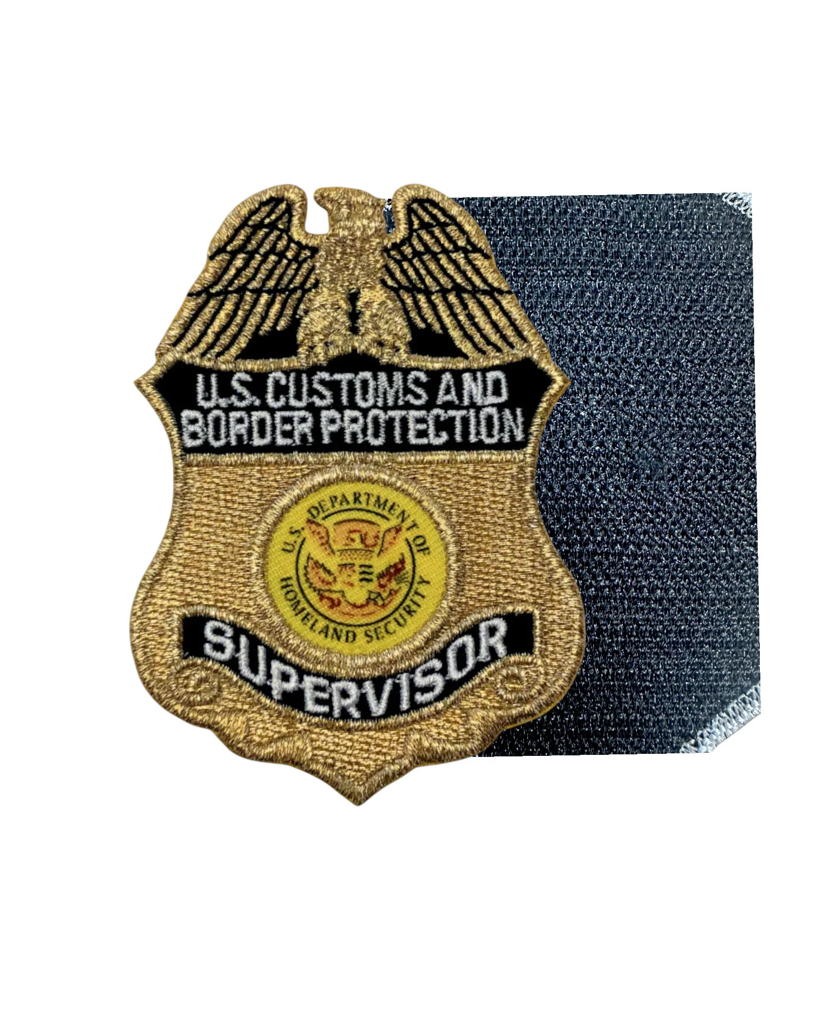 CBP SUPERVISOR METALLIC GOLD BADGE PATCH - Image 2