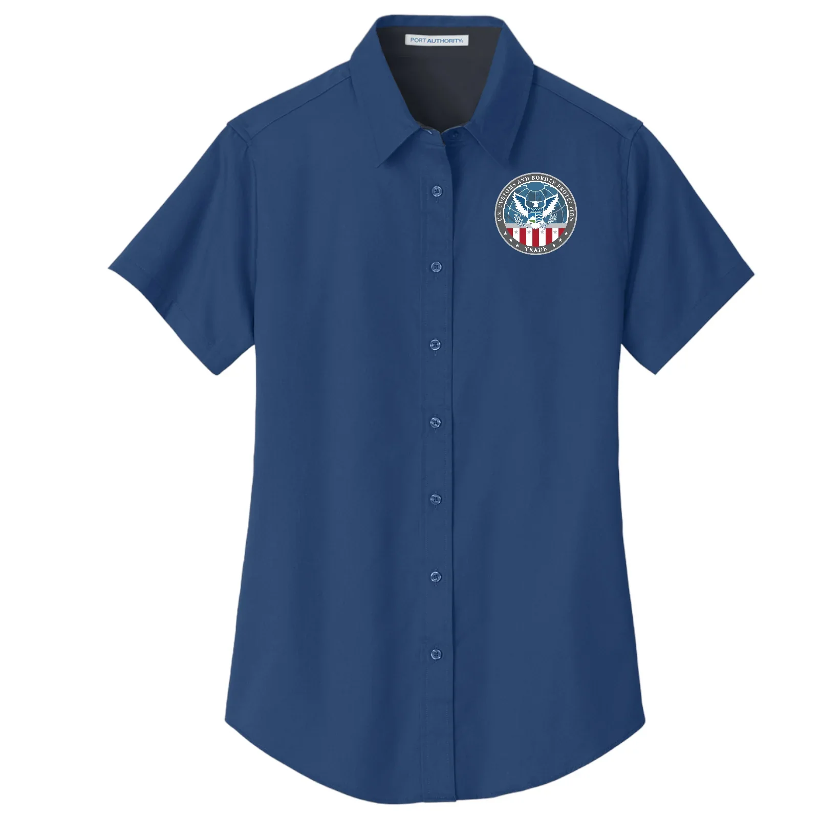 WOMEN'S CBP OFFICE OF TRADE SHORT SLEEVE TWILL BUTTON UP DRESS SHIRT-L508 - Image 13