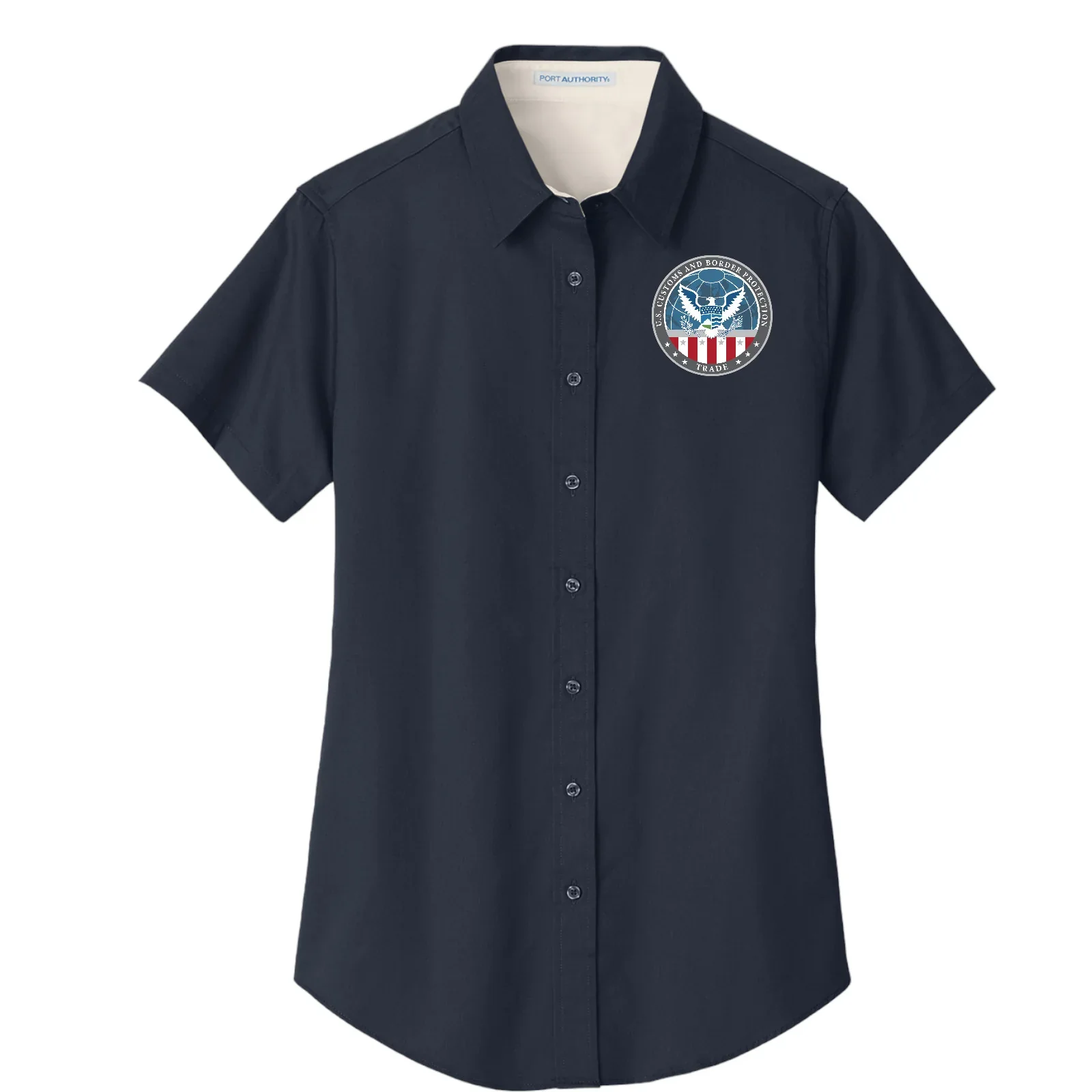WOMEN'S CBP OFFICE OF TRADE SHORT SLEEVE TWILL BUTTON UP DRESS SHIRT-L508 - Image 36