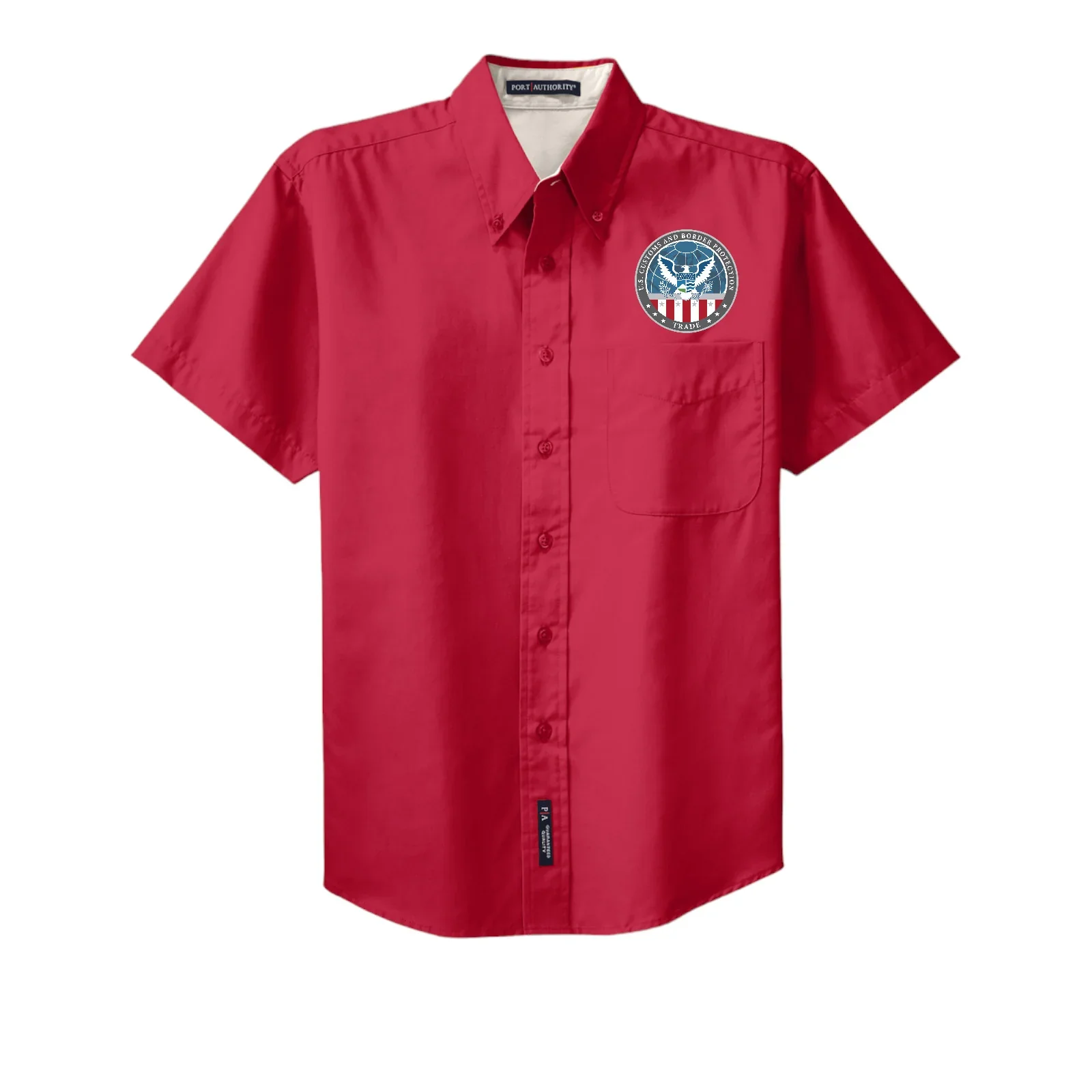 MEN'S CBP OFFICE OF TRADE SHORT SLEEVE TWILL BUTTON UP DRESS SHIRT-S508 - Image 4
