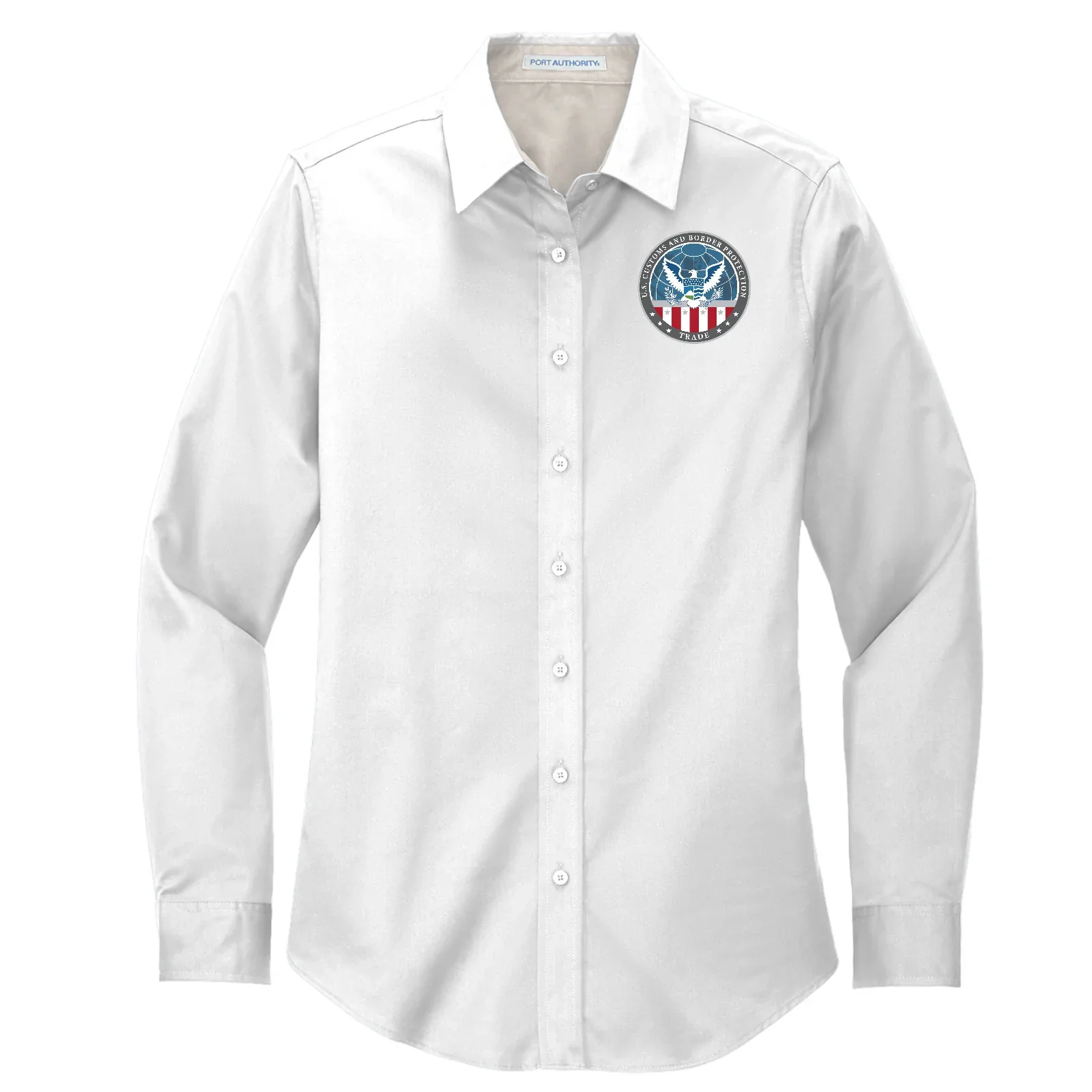 WOMEN'S CBP OFFICE OF TRADE LONGSLEEVE TWILL BUTTON UP DRESS SHIRT-L608 - Image 10
