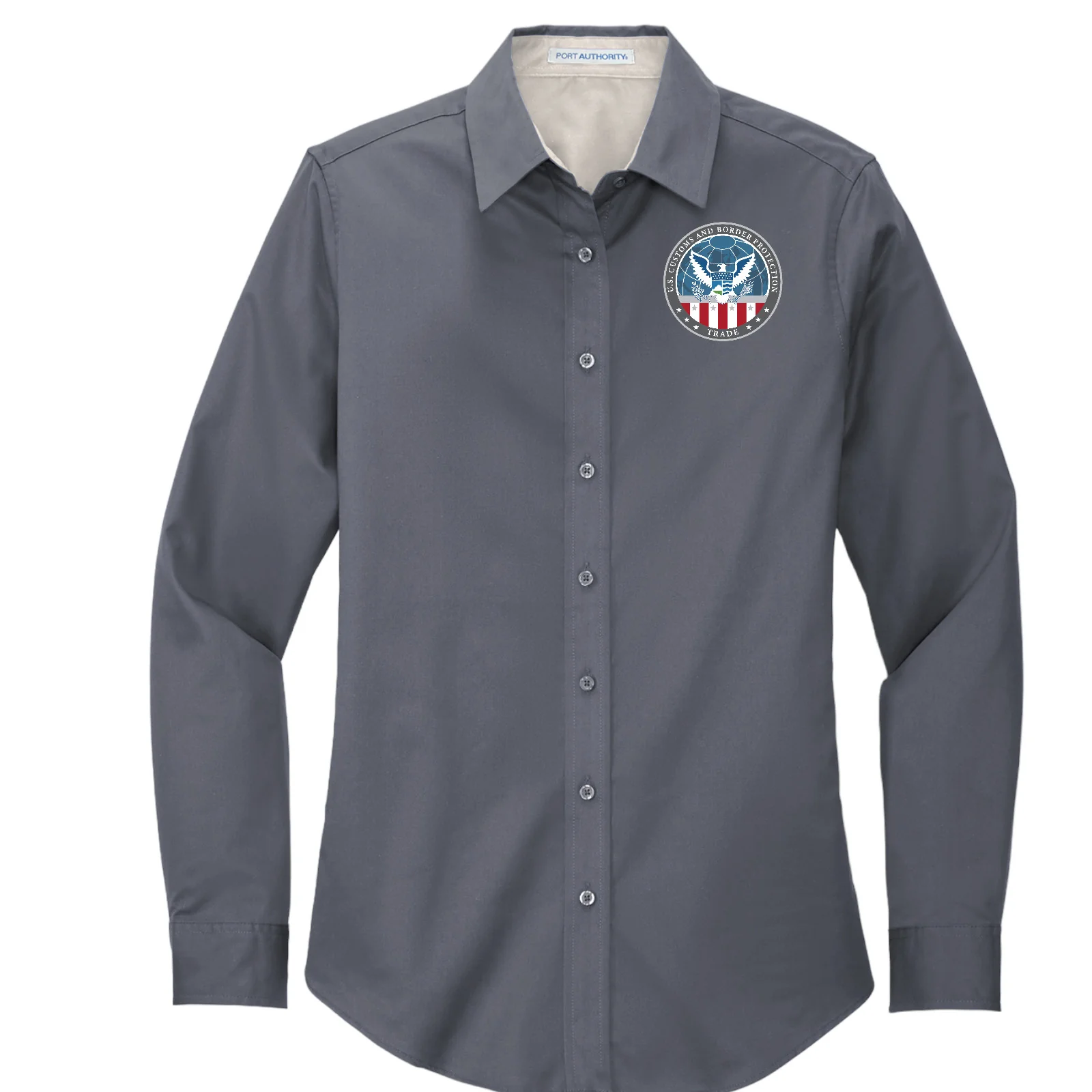 WOMEN'S CBP OFFICE OF TRADE LONGSLEEVE TWILL BUTTON UP DRESS SHIRT-L608 - Image 5