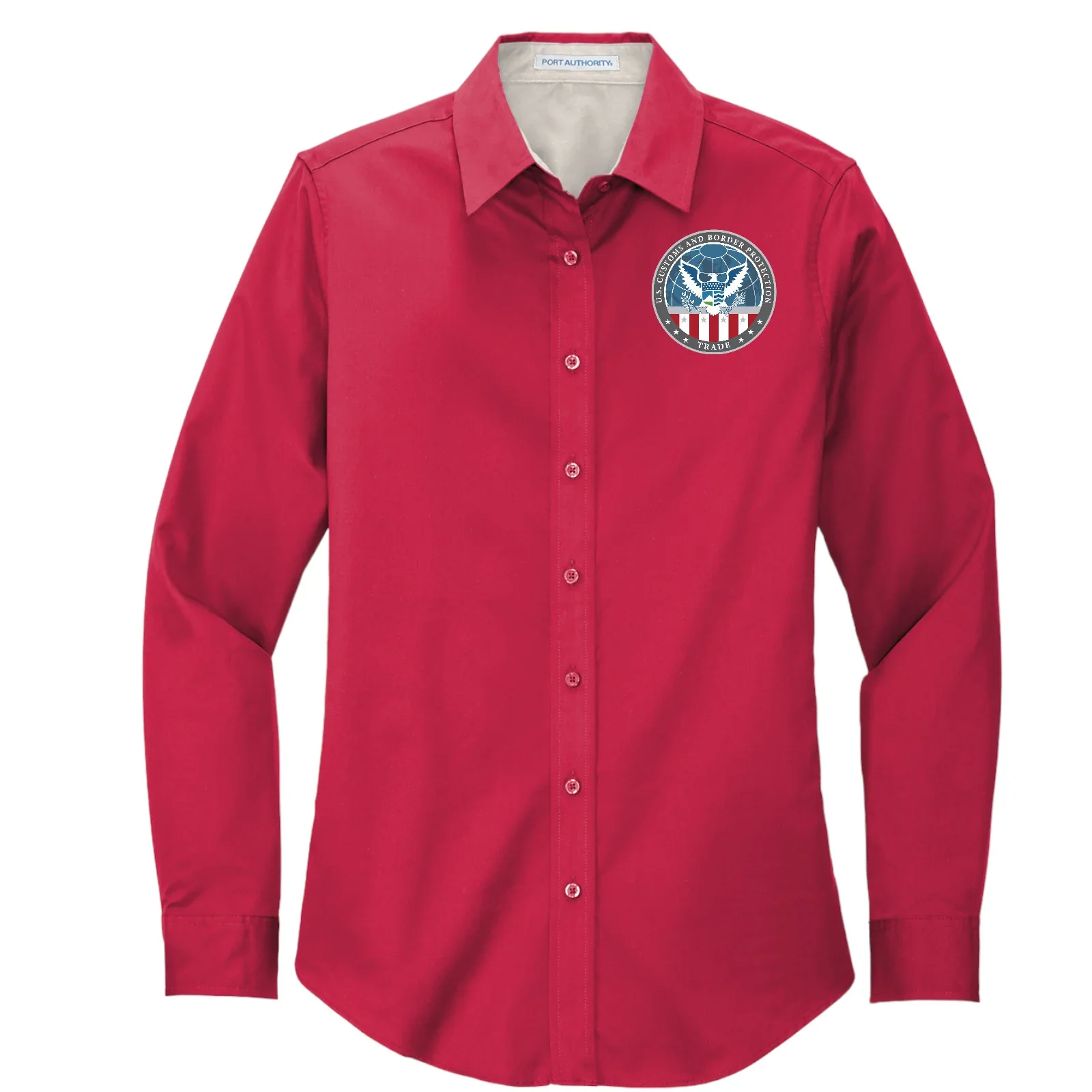 WOMEN'S CBP OFFICE OF TRADE LONGSLEEVE TWILL BUTTON UP DRESS SHIRT-L608 - Image 9