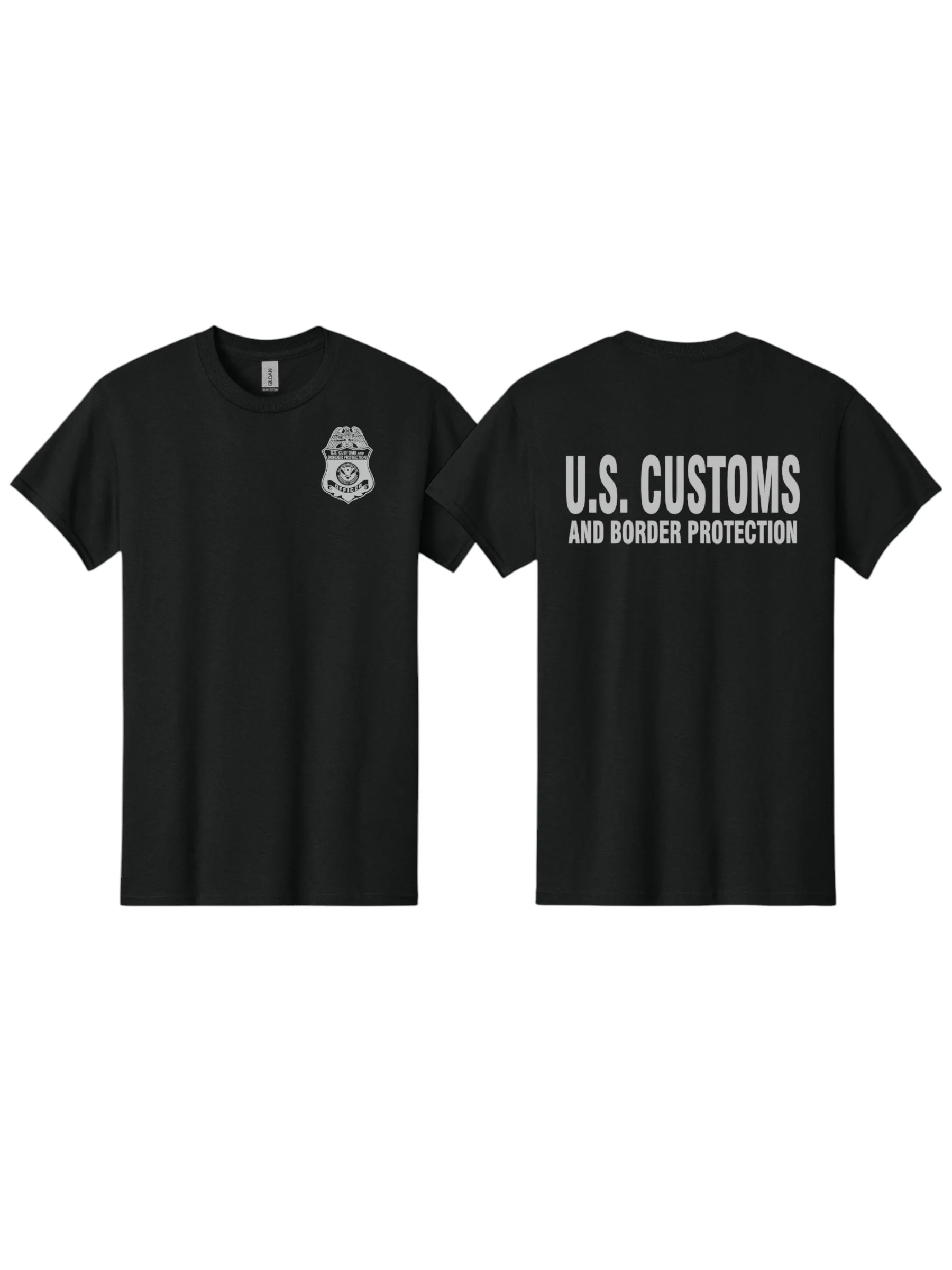 CBP OFFICER RAID GILDEN SOFTSTYLE T-SHIRT GREY INK-64000 - Image 3