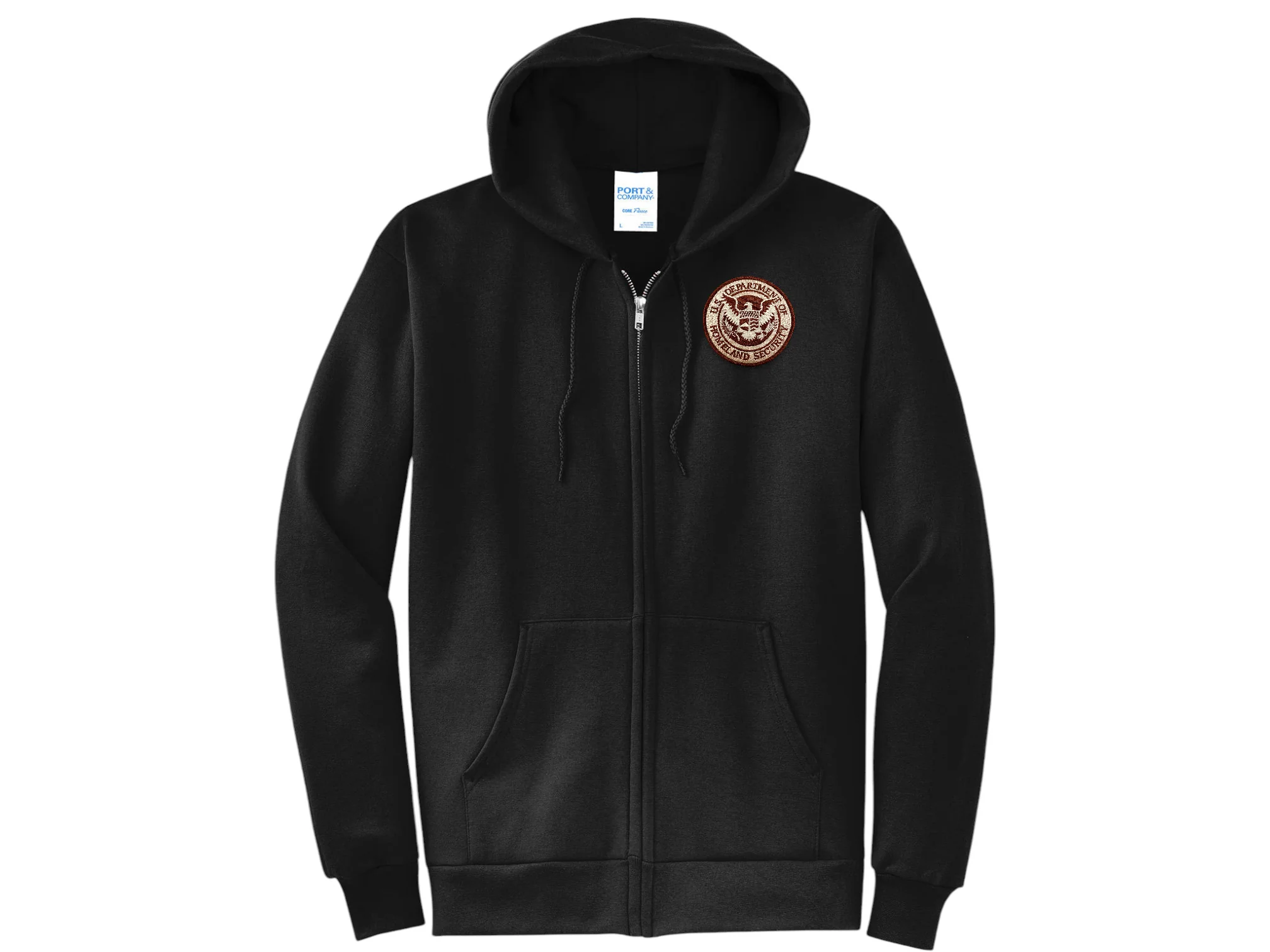 ZIPPERED HOODED SWEATSHIRT DHS SEAL EMBROIDERED - Image 5