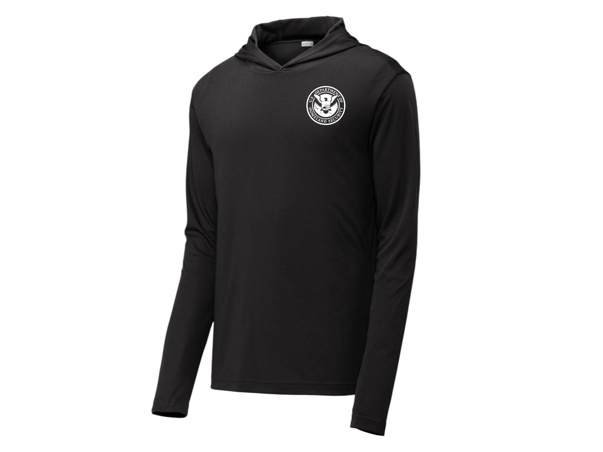 PRINTED DHS SEAL ON WICKING HOODED PULLOVER-ST358 - Image 4