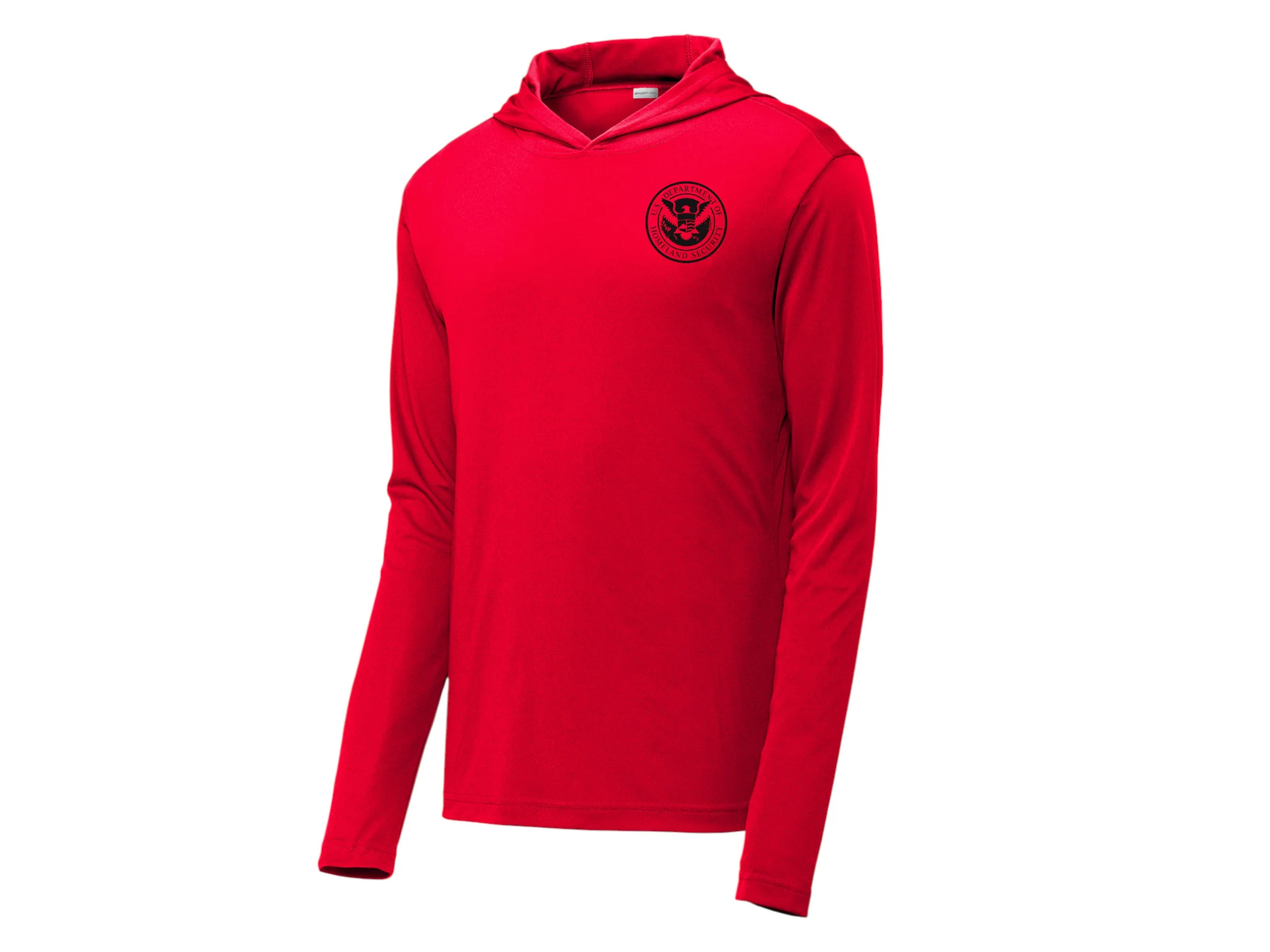 PRINTED DHS SEAL ON WICKING HOODED PULLOVER-ST358 - Image 9