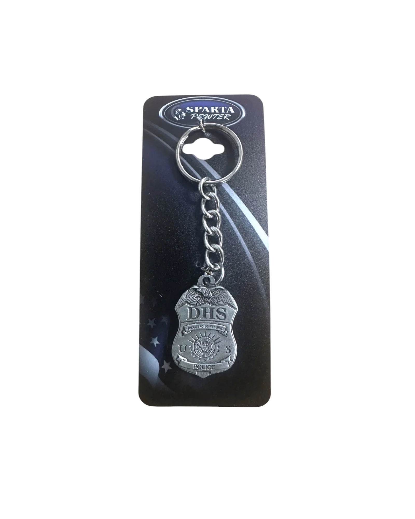 FPS POLICE BADGE PEWTER KEYCHAIN