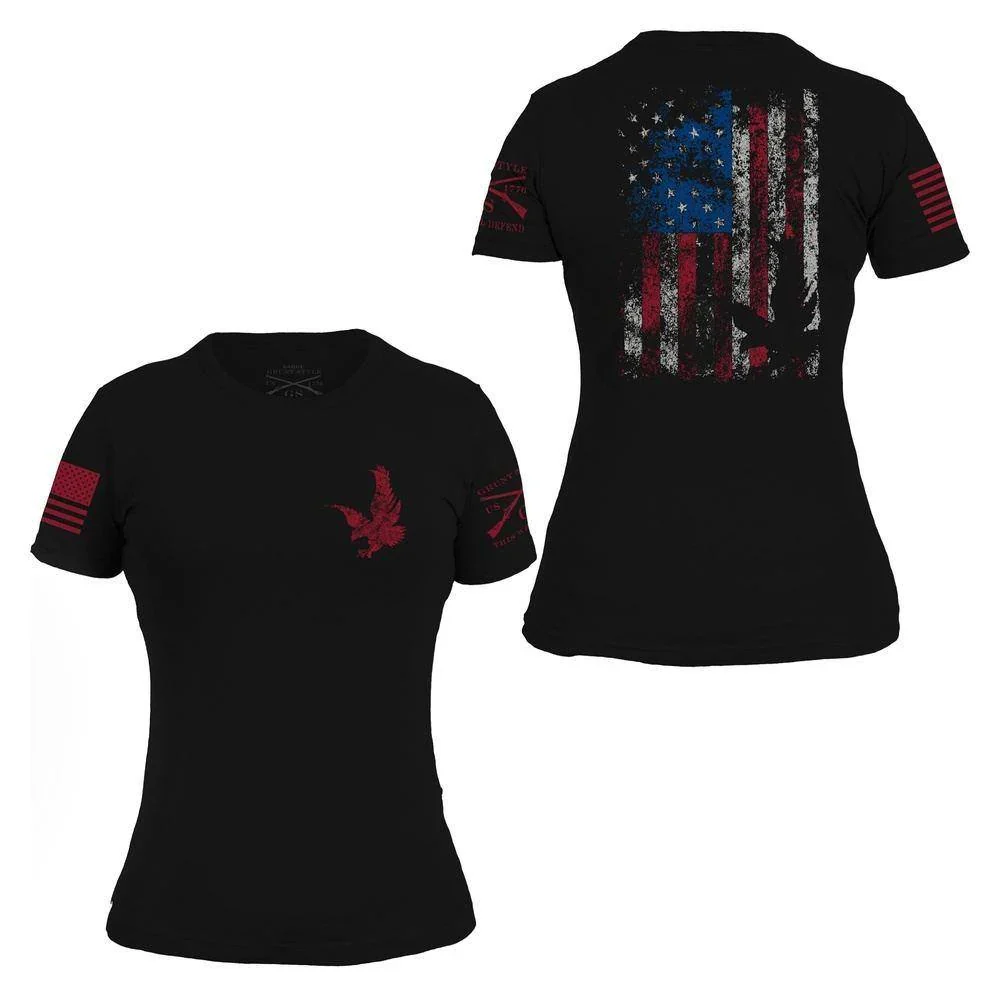 GRUNT STYLE LADIES FREEDOM FLAG T-SHIRT