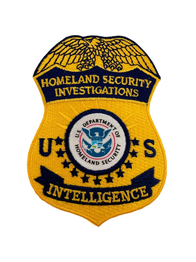 HSI INTELLIGENCE BADGE PATCH GOLD 3 3/4 INCH - Image 2
