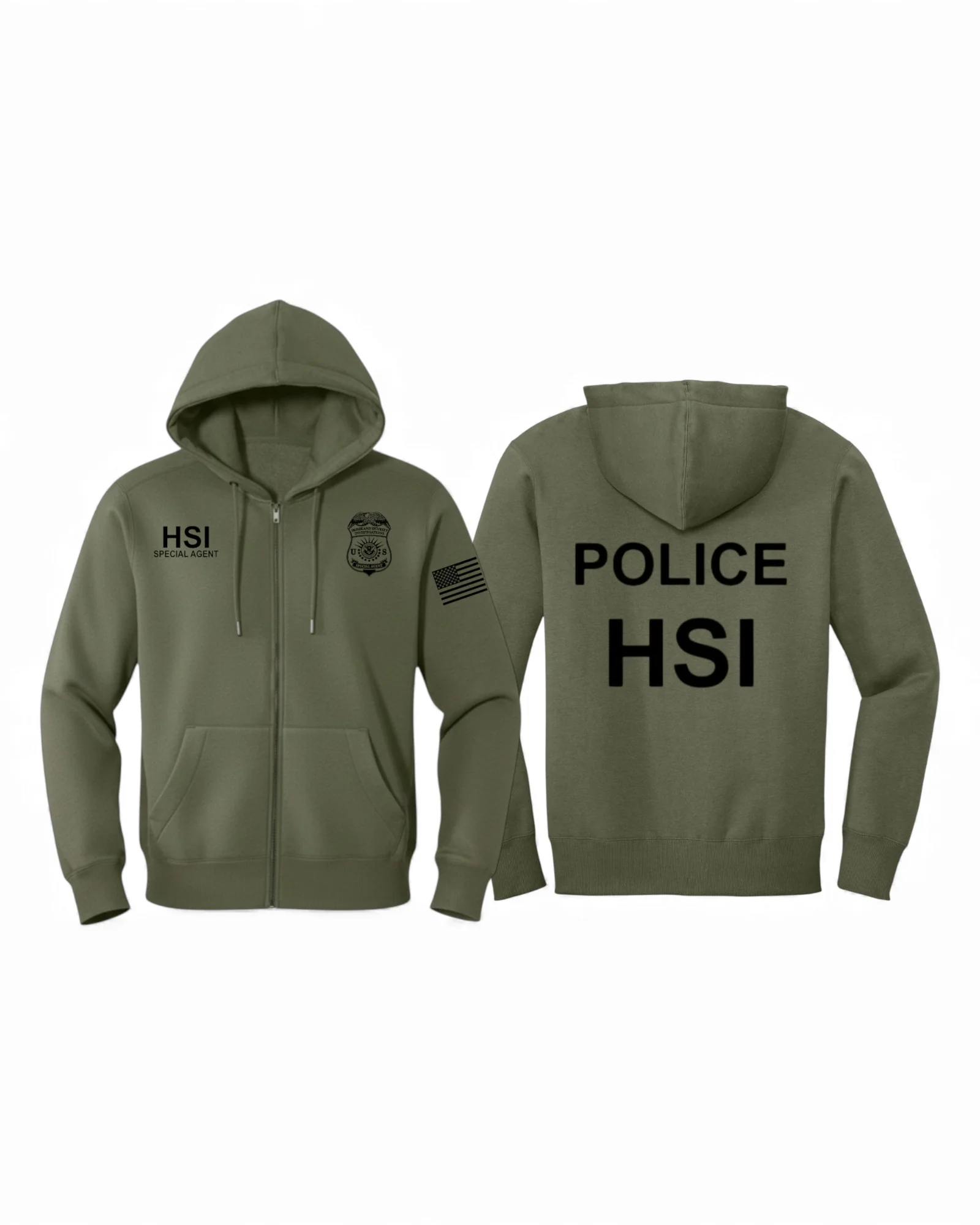 HSI SPECIAL AGENT FULL ZIP HOODED SWEATSHIRT-DT1103