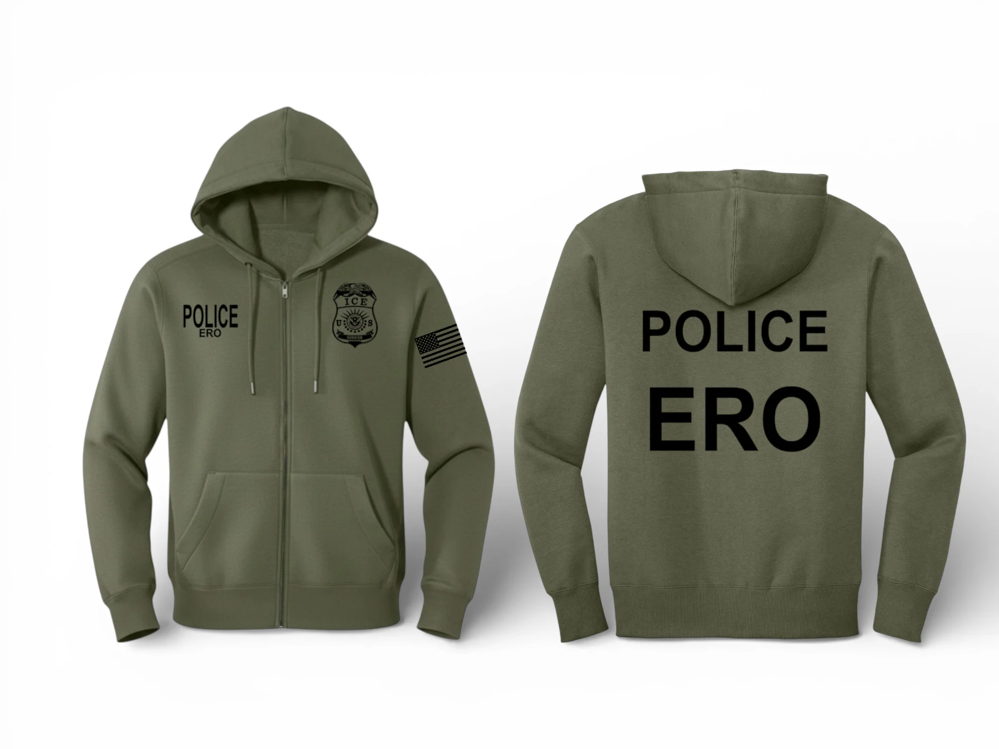 ICE ERO FULL ZIP HOODED SWEATSHIRT-DT1103 - Image 2