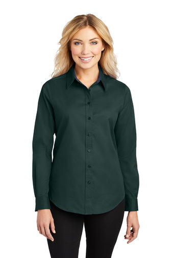 LADIES LONG SLEEVE BUTTON SHIRT L608 - Image 7