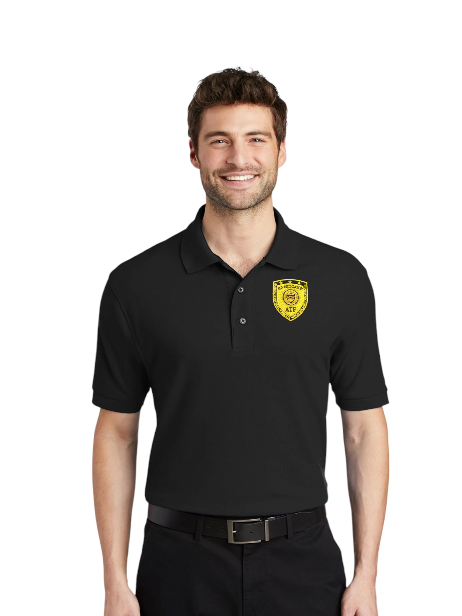 MEN'S ATF INVESTIGATOR BADGE PORT AUTHORITY POLO - K500 - Image 2