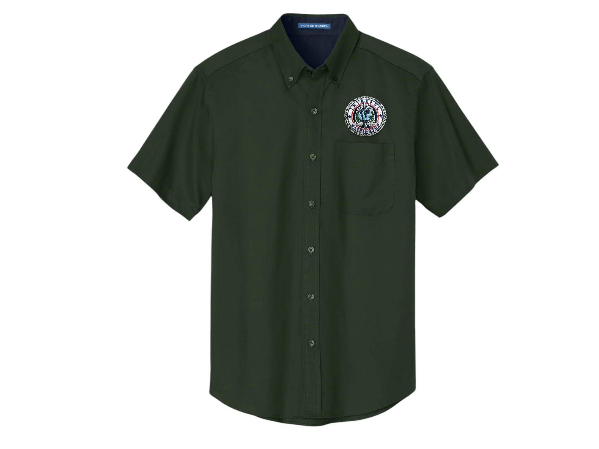 MEN'S EMBROIDERED INTERPOL WASHINGTON BUTTON UP DRESS SHIRT-S508 - Image 3