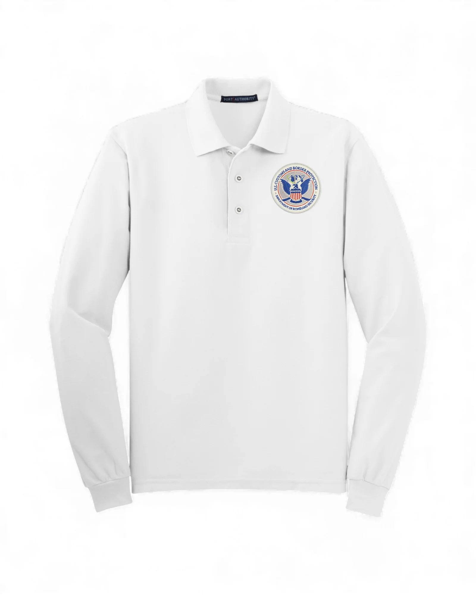 MEN'S LONG SLEEVE CBP SEAL PORT AUTHORITY POLO - K500LS - Image 3