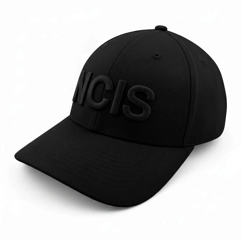 NCIS EMBROIDERED "BLACKOUT" LETTERS FLEXFIT HAT-BLACK