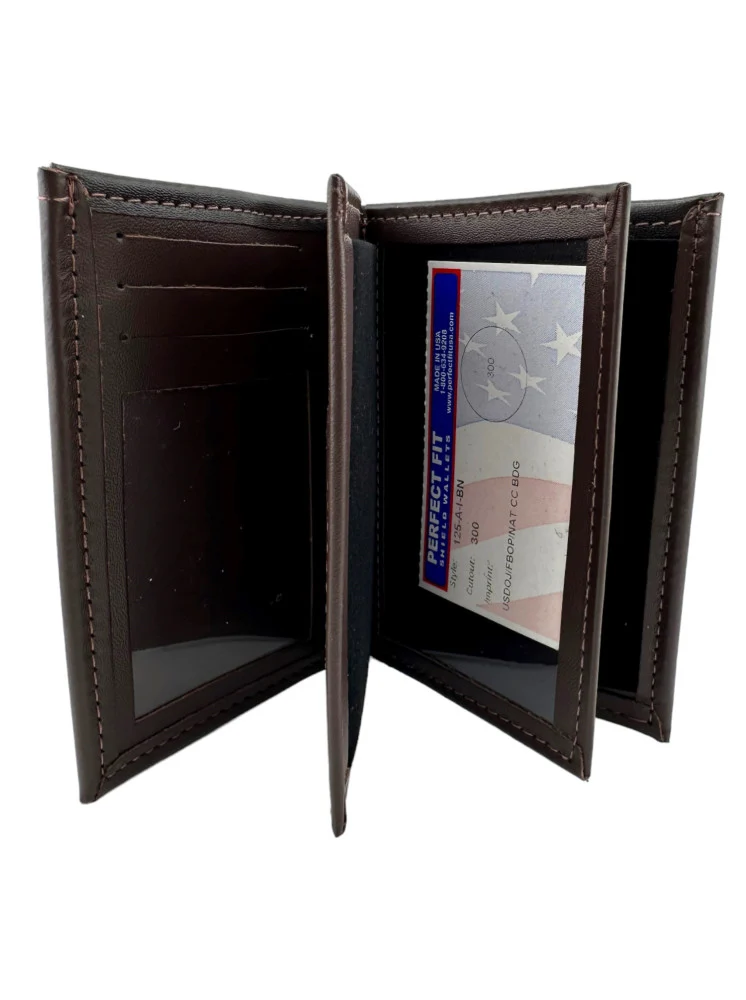 BOP BADGE WALLET 125-A-I-BN USDOJ/FBOP/NAT-BROWN - Image 3