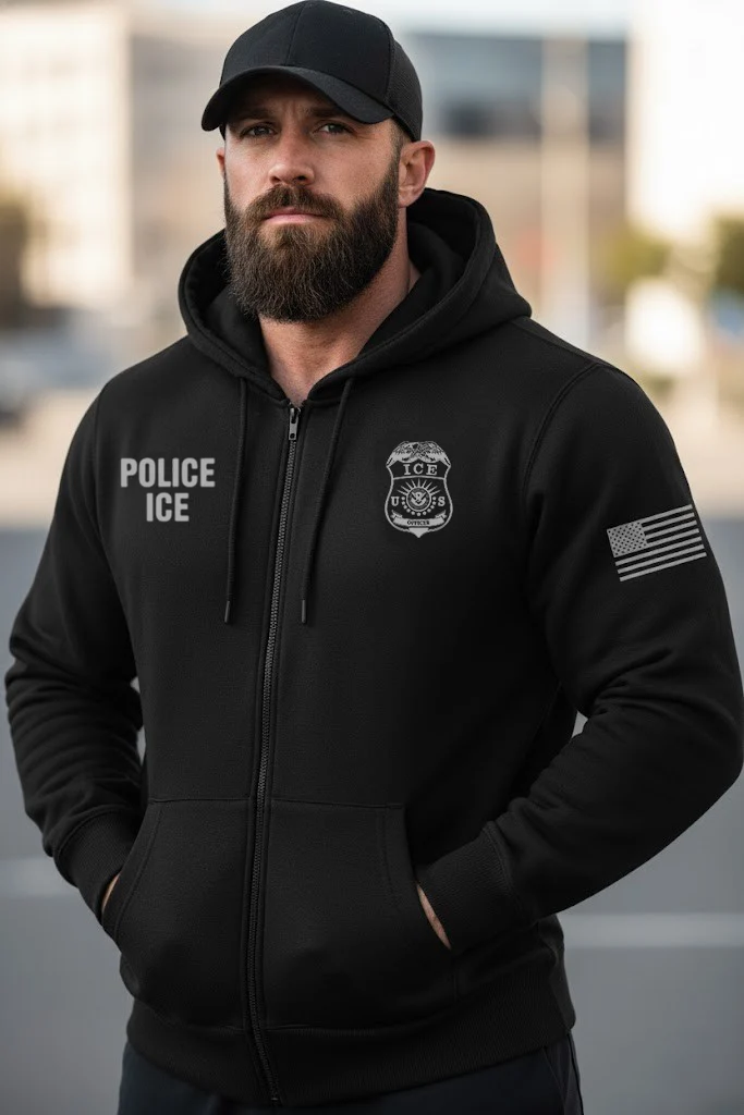 POLICE ICE FULL ZIP HOODED SWEATSHIRT-DT1103 - Image 2