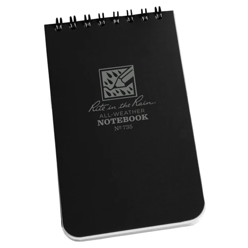 Rite In The Rain Pocket Notebook #735 (3" x 5") - Black