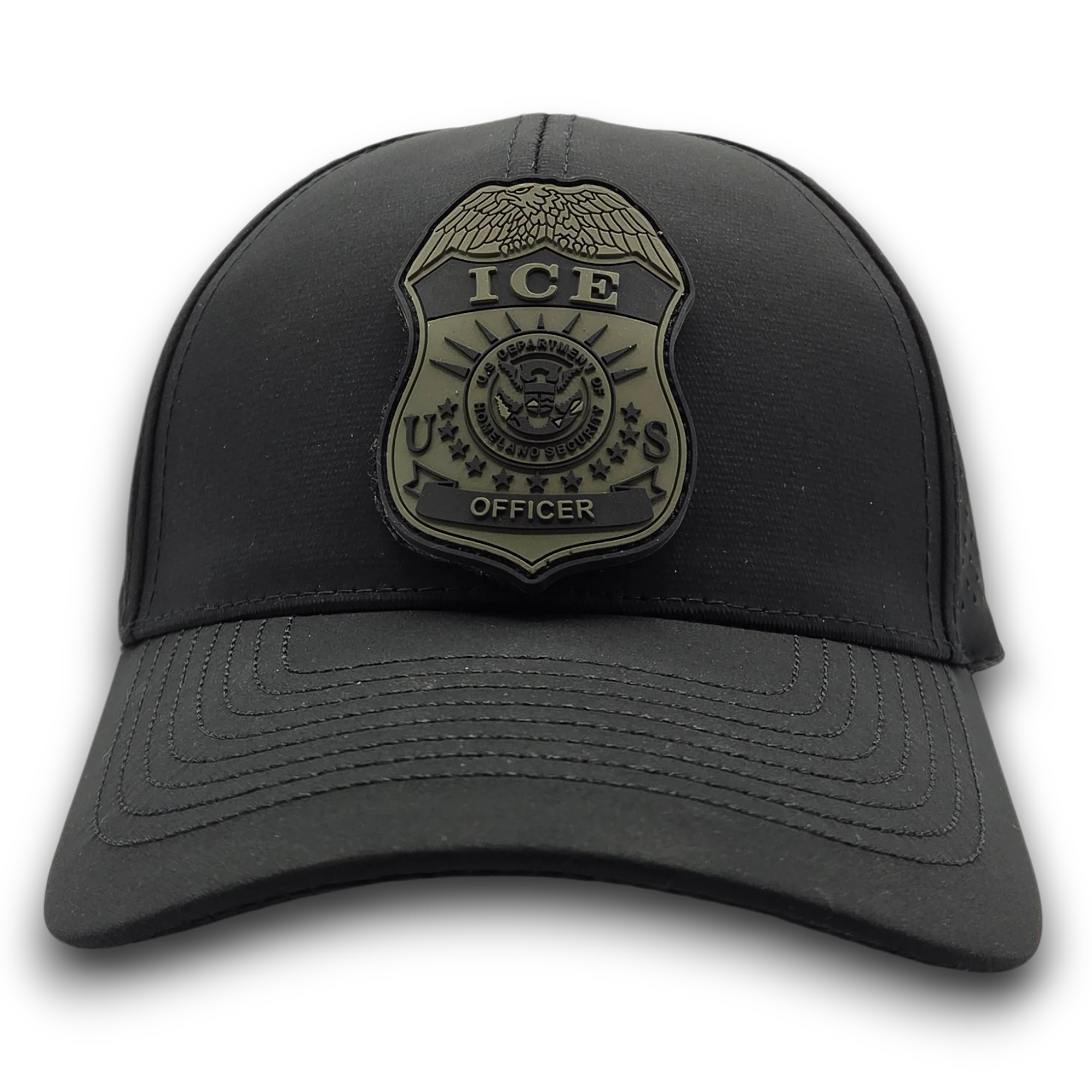 SCS BRAND PERFORATED MESH HAT W/ INTERCHANGEABLE ICE OFFICER BADGE PVC PATCH - Image 3