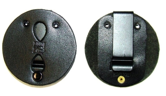 UNIVERSAL BELT BADGE CLIP - BLACK (2 SHAPES) STRONG LEATHER - Image 2