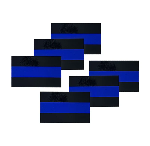 THIN BLUE LINE LICENSE PLATE STICKER 1 X 1.5 REFLECTIVE 6 PACK