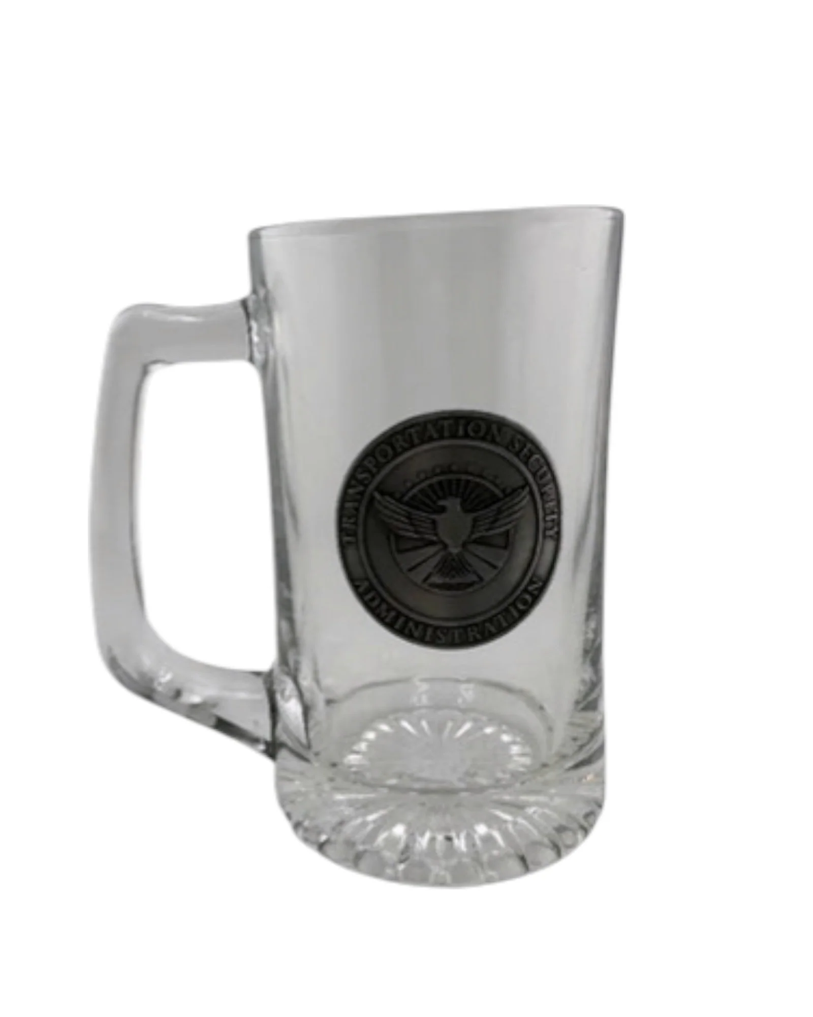 TSA INSIGNIA BEER MUG WITH PEWTER BADGE