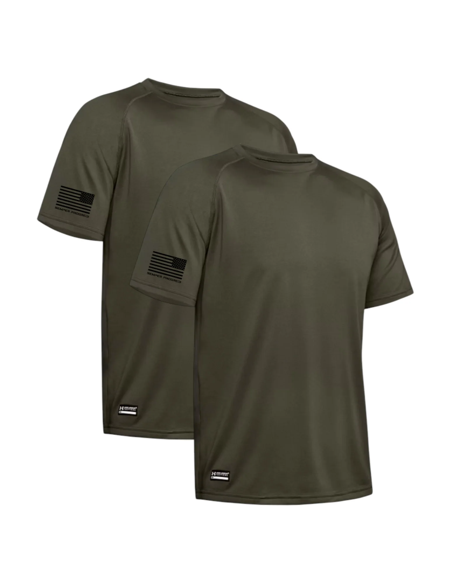 UA TACTICAL TECH 2 PACK SEMPER PROGREDI REV FLAG SHIRT ** FREE PVC PATCH