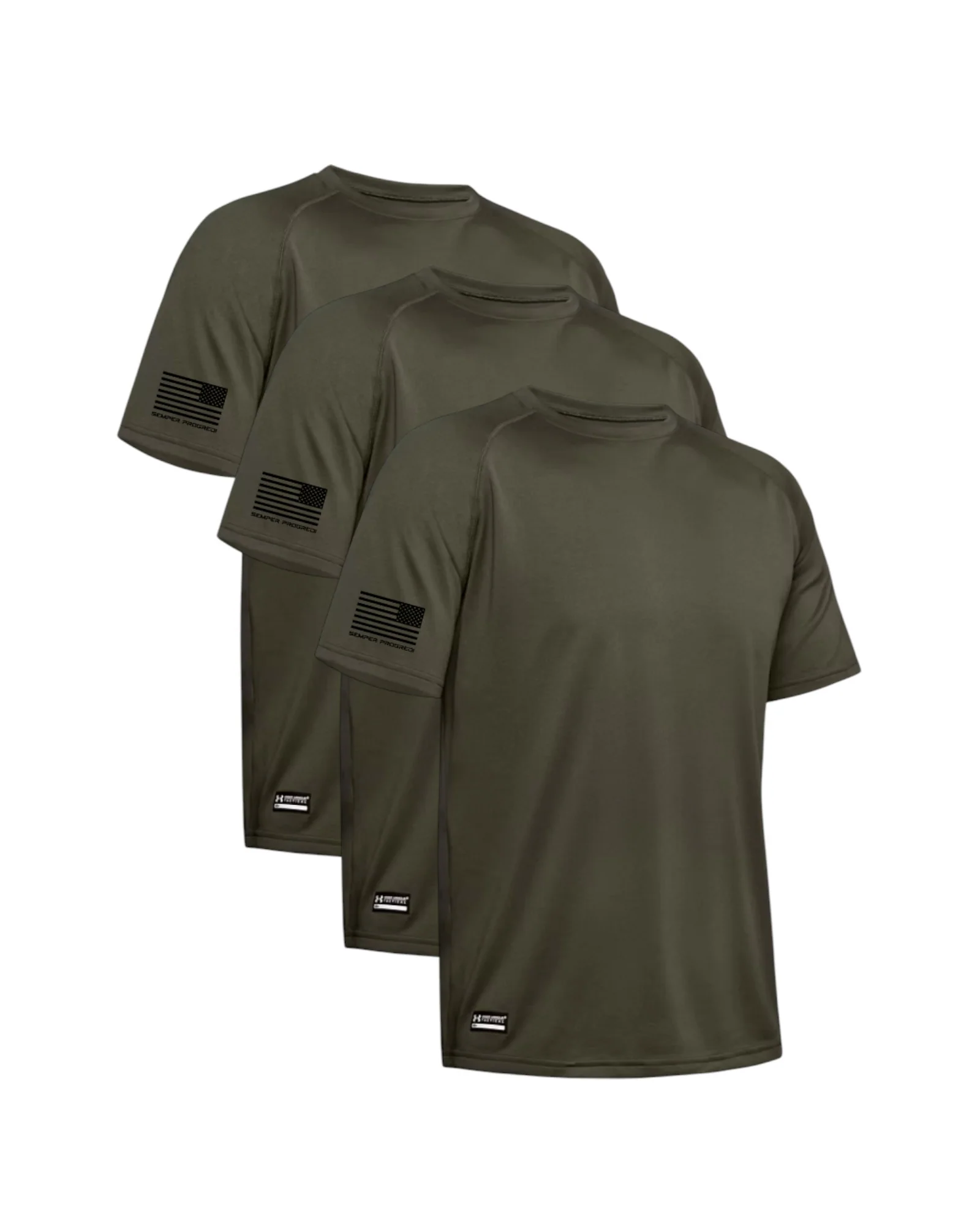 UA TACTICAL TECH 3 PACK SEMPER PROGREDI REV FLAG SHIRT ** FREE PVC PATCH - Image 2