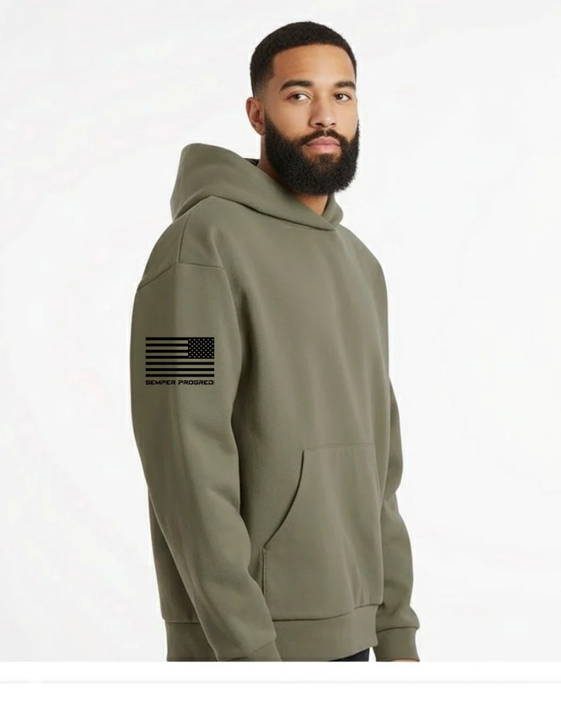 UNISEX MAINSTREET SEMPER PROGREDI REV FLAG HOODED SWEATSHIRT-IND420XD  ** FREE PVC PATCH - Image 3