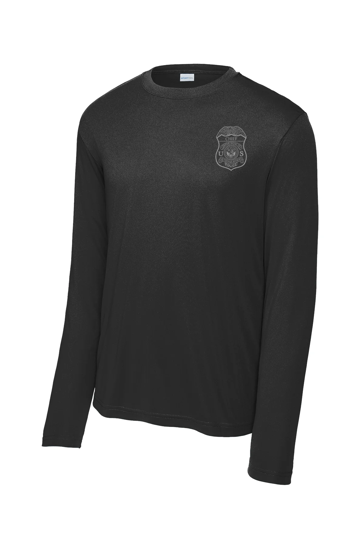 VA POLICE BADGE WICKING LONG SLEEVE T-SHIRT-ST350LS-GREY INK - Image 5