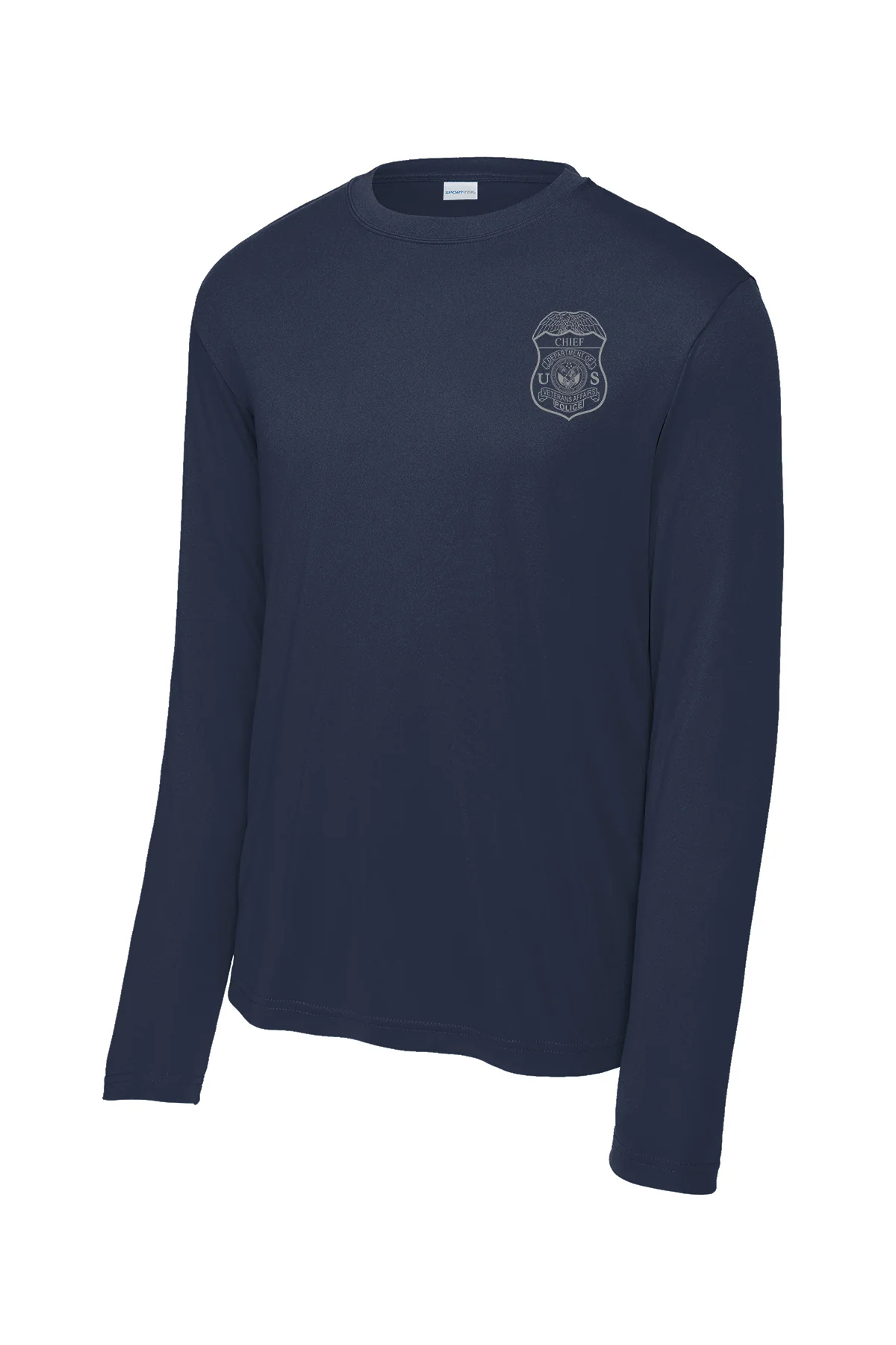 VA POLICE BADGE WICKING LONG SLEEVE T-SHIRT-ST350LS-GREY INK - Image 6