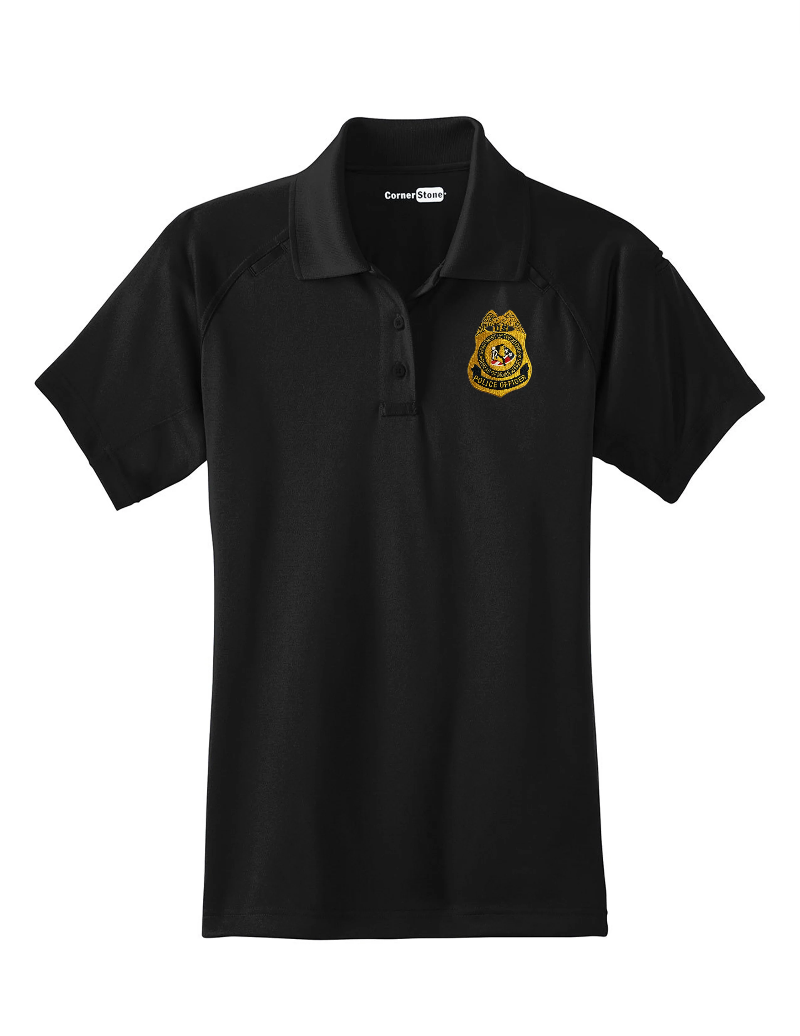 WOMEN'S BIA POLICE OFFICER BADGE POLO-CS411 - Image 2