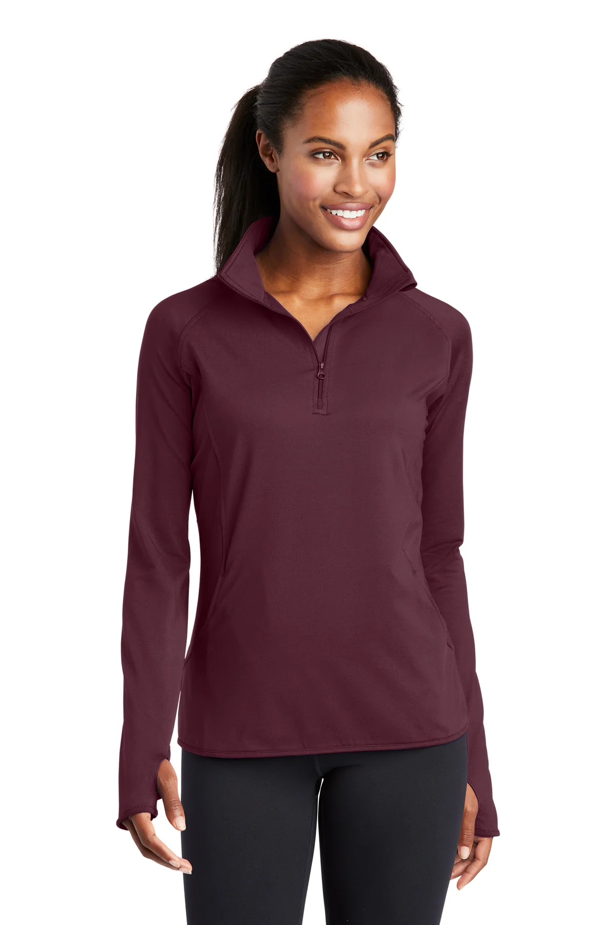 WOMEN'S SPORT-TEK SPORT WICK STRETCH 1/2 ZIP PULLOVER-LST850 - Image 5